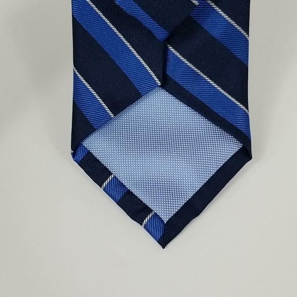 Tommy Hilfiger Blue Striped Silk Tie - Picture 9 of 16